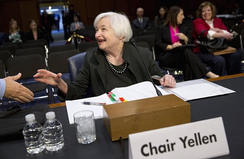 World wait for Fed chair Janet Yellen's speech, today at 1:30PM ET. Yellen could provide clues on future timing of the next rate hike.